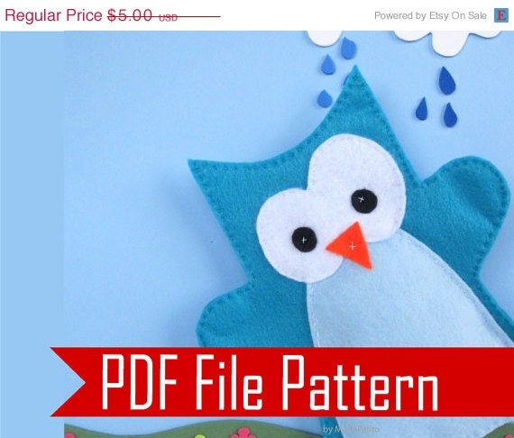 SALE Owl Hand Puppet, Sewing pattern - PDF ePATTERN Instant Download A508 Il_570xn