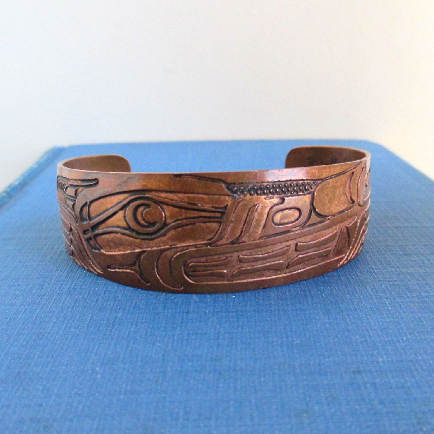 Harold Alfred Signed Copper Cuff Bracelet Vintage Handmade