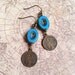 Tree of Life Earrings - Cerulean Blue - Dangle Earrings - Summer Jewelry - Unique - Gift Under 30 - Cerulean Blue - Boho Jewelry