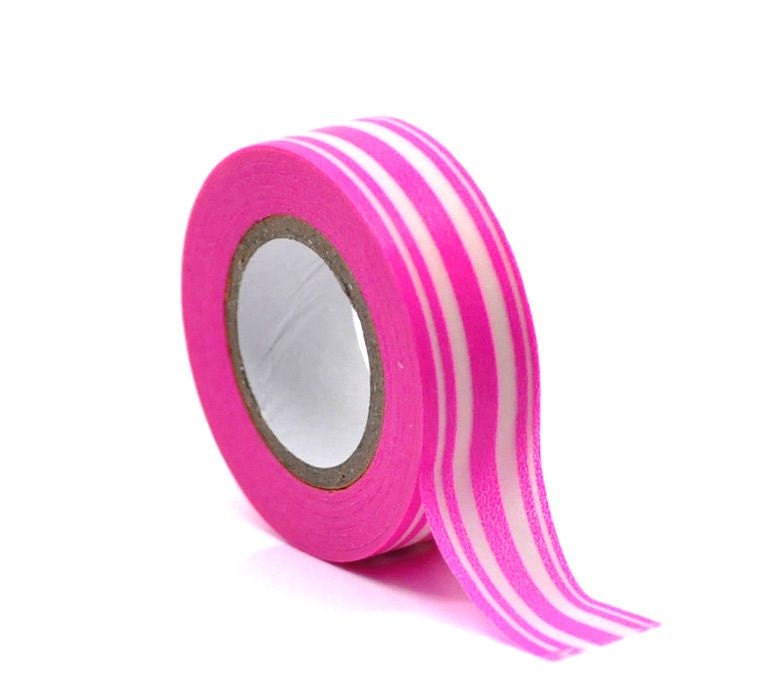 Washi Tape - Hot Pink Stripes Washi Tape - Japanese Masking Tape - 10 mt - pinkdotsetc