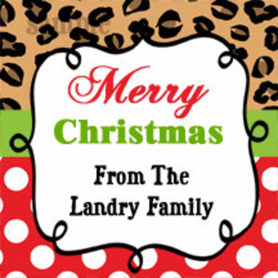 Printable Personalized Christmas Gift Tags - Leopard Dot Collection Il_570xn