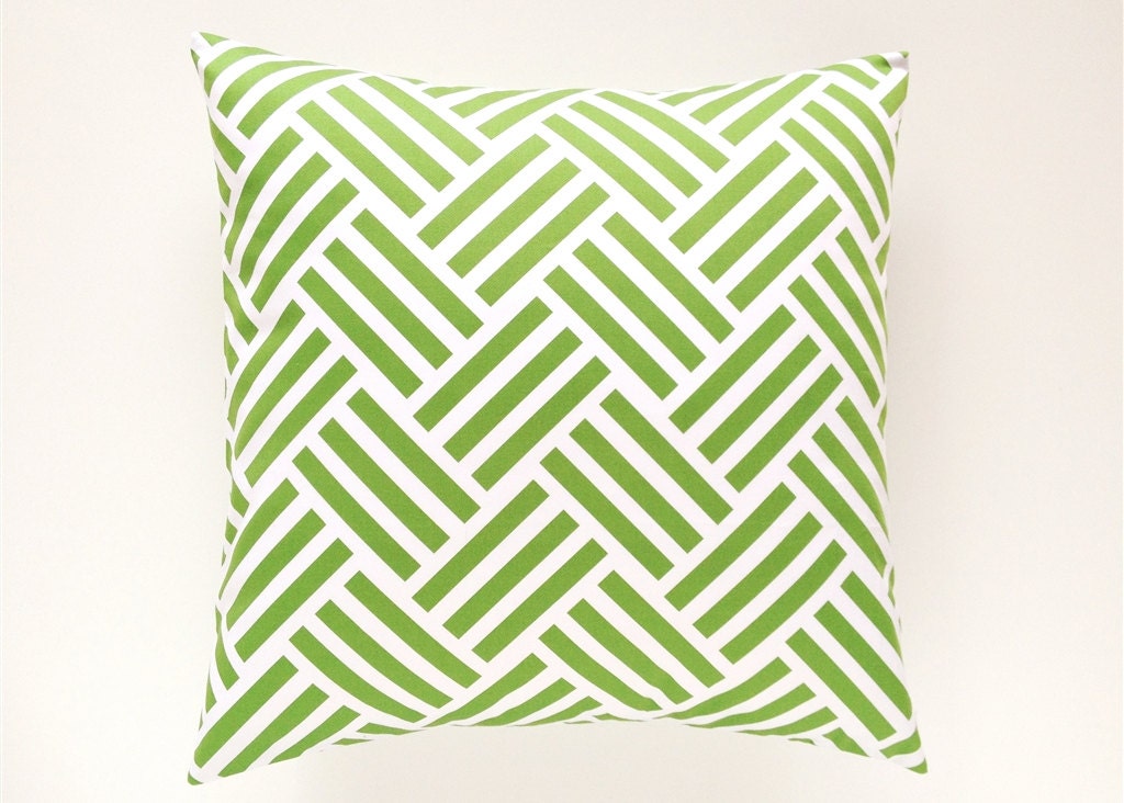 Green Throw Pillow Cover. Parquet Geometric Green 16x16, 18x18, 20x20 or Lumbar. Decorative Pillow Cover - thebluebirdshop