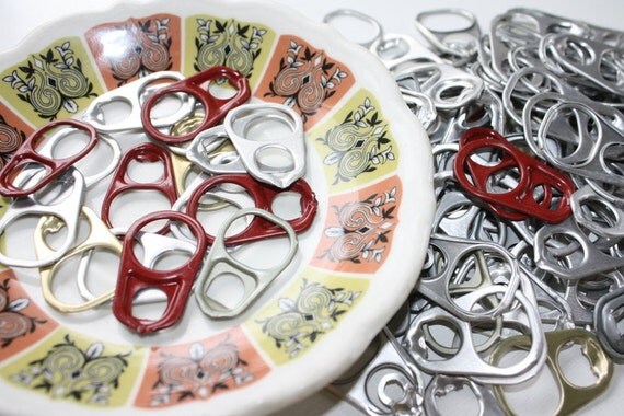 Items similar to Recycled Aluminum Can Pull Tabs Large, For Crafts and
