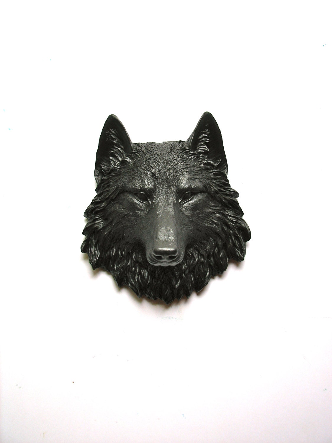 Faux Taxidermy Small Wolf Head Wall Hanging Wall by mahzerandvee