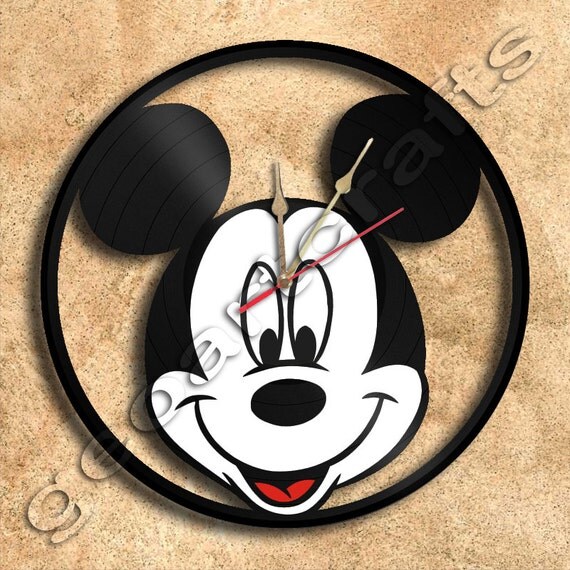 Wall Clock Mickey Mouse Vinyl Record Clock by geoartcrafts on Etsy