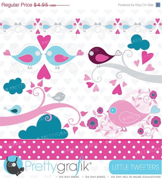 70% OFF SALE bird tweet clipart commercial use, vector graphics, digital clip art, digital images - CL431 Il_570xn