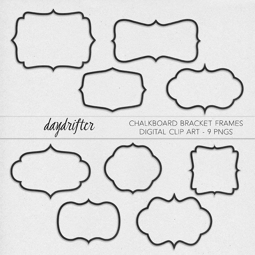Instant Download Chalkboard Bracket Frames by DaydrifterDigital