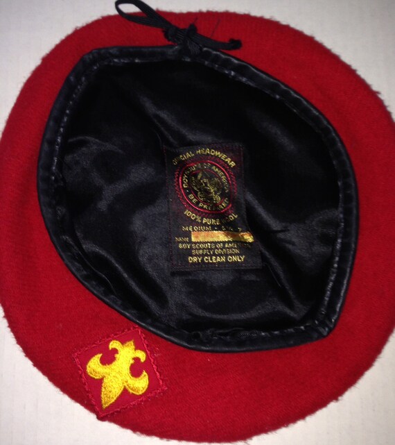 Vintage 60's Red Wool Boy Scout Beret Hat by Sonofahoarder on Etsy