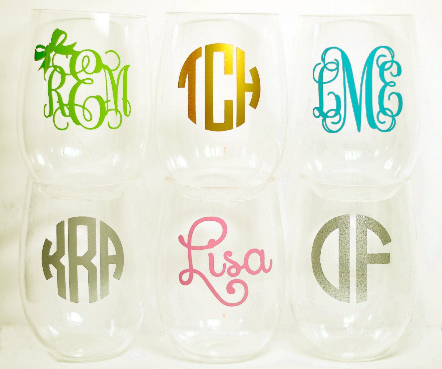 Personalized Stemless Wine Glass In Acrylic Many By Huffshufflane