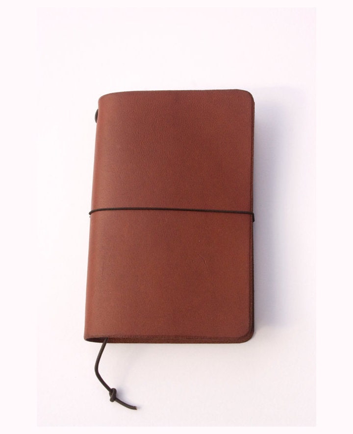 Leather Traveler's Notebook Pocket Size by KrukisCorner on Etsy