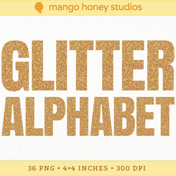 Gold Glitter Letter Clip Art Metallic Alphabet by HoneyClipArt