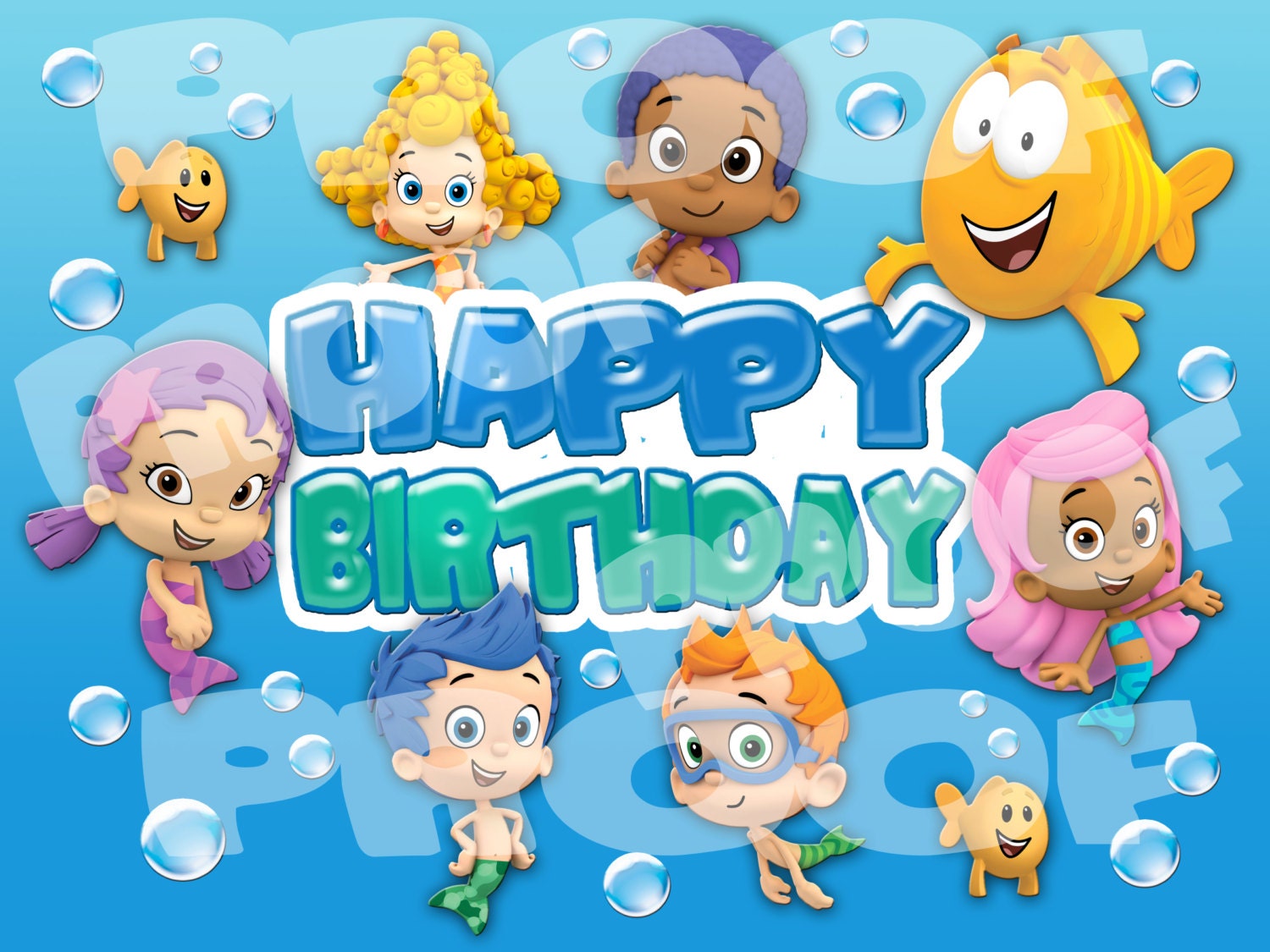 Bubble Guppies Birthday Banner Template