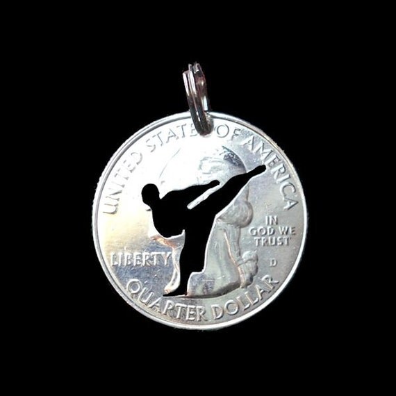 Martial Arts Pendant Taekwondo Necklace Sports by ScribesChoice