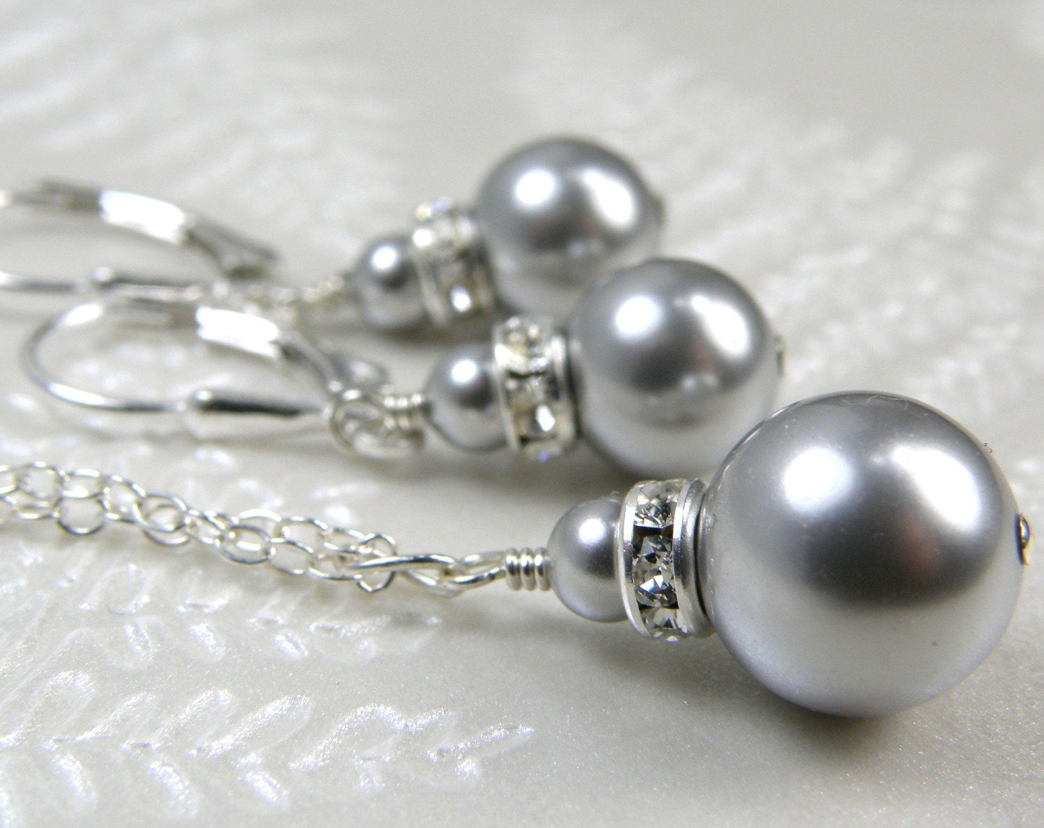 Classic Gray Pearl Jewelry Sterling Silver Bridesmaid