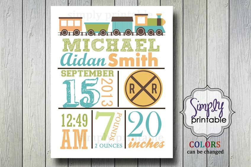 Choo Choo Train Nursery Wall Print for Boys Il_570xn