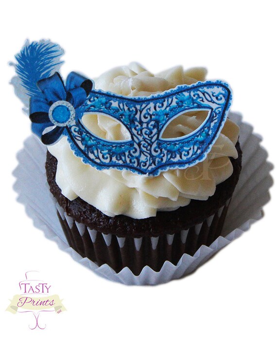 12 Edible Decorations Masquerade Food Decorations by TastyPrints