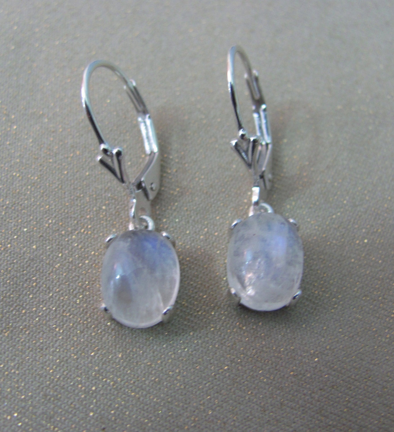 Rainbow Moonstone Earrings In Sterling Silver Moonstone