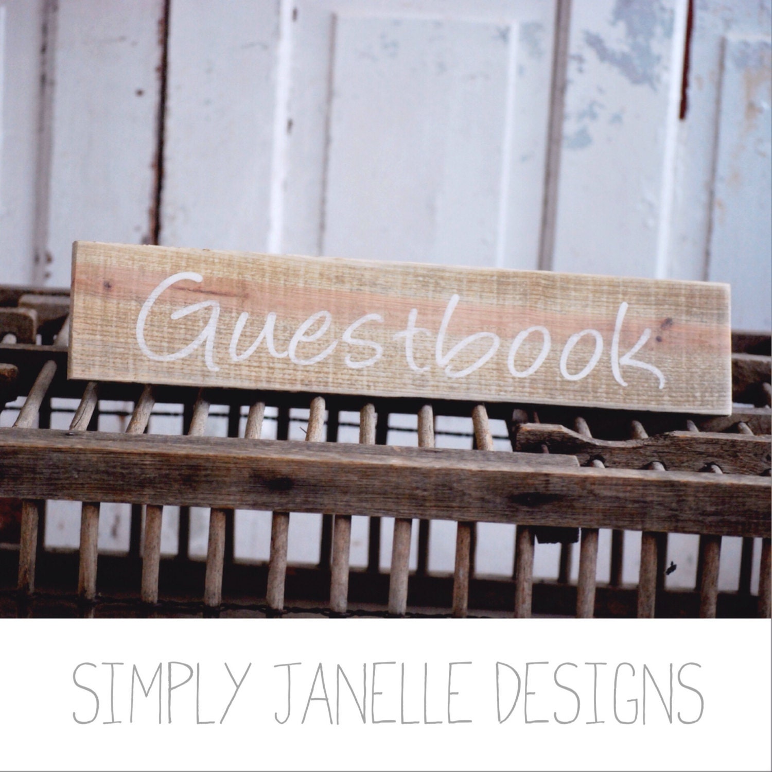 Wooden Guestbook Sign for Wedding