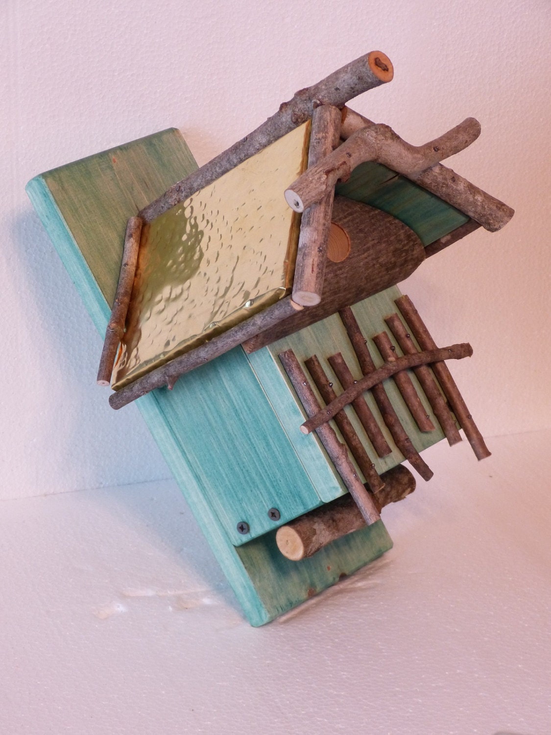 Black Capped Chickadee Rustic Birdhouse by OutOnALimbADK on Etsy