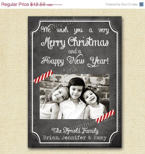HOLIDAY SALE 10% off Chalkboard with Washi Tape Holiday Christmas Card - PRINTABLE Card Design Il_570xn