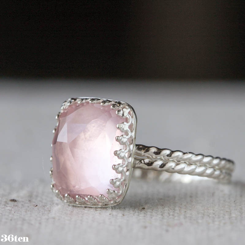Items similar to Pink Rose Quartz Sterling Silver Ring