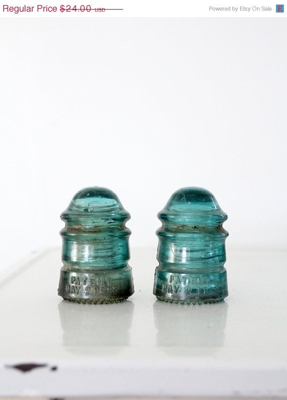 antique Hemingray glass insulator collection / 2 pc / by 86home