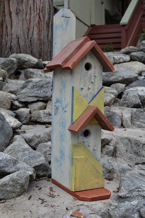 SALE Birdhouse Songbird Double Condo Bird by BirdhousesByMichele