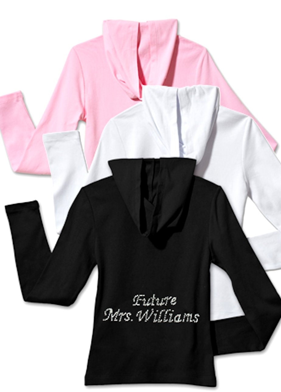 Items similar to Rhinestone Bridal Hoodie Custom Lightweight Cotton