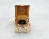 Outstanding 14k Gold, Moving and Opening Vintage Record Player Charm or Pendant Z79X5Q-P - MSJewelers
