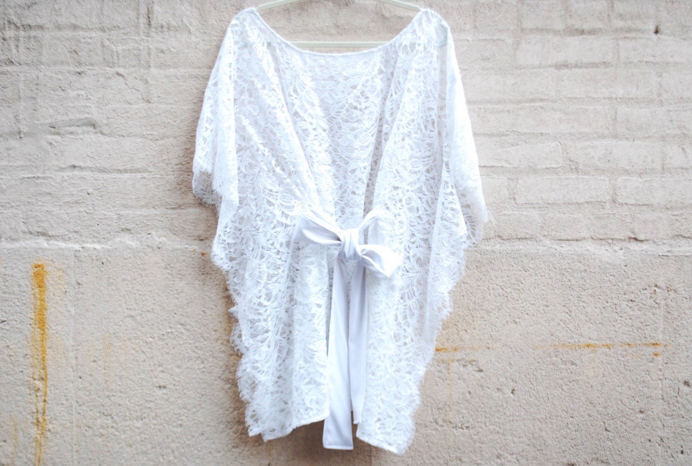 Handmade designer white french lace blouse/dress - S M sizes - vintage inspired blouse - vintage lace - LALcouture