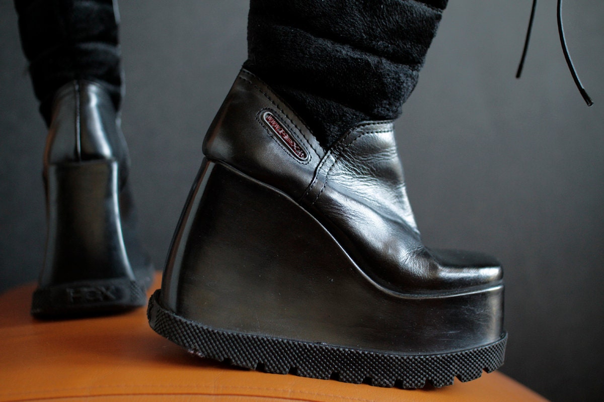 RESERVED HEX unique platform boots made in by VintagePlatformDeal