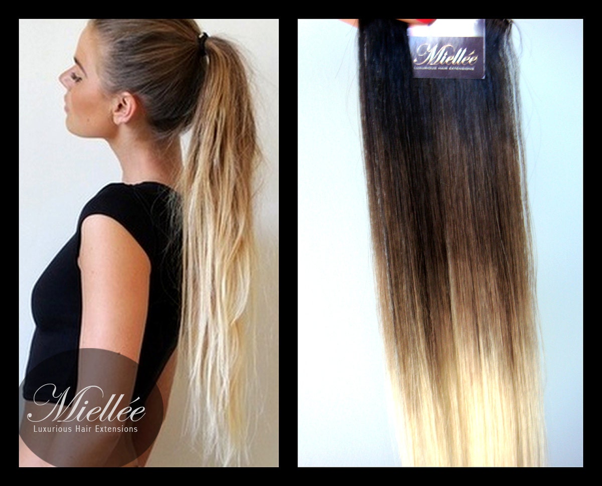 3. Blue Ombre Human Hair Extensions - wide 11