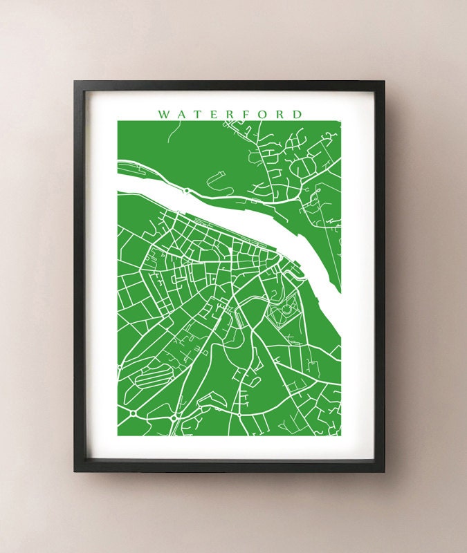Waterford Map - Munster, Ireland poster - Irish Art - Choose your colour and size - CartoCreative