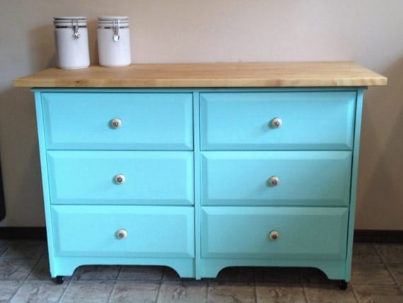 Repurposed dresser as a kitchen island with by ZephyrRepurposed