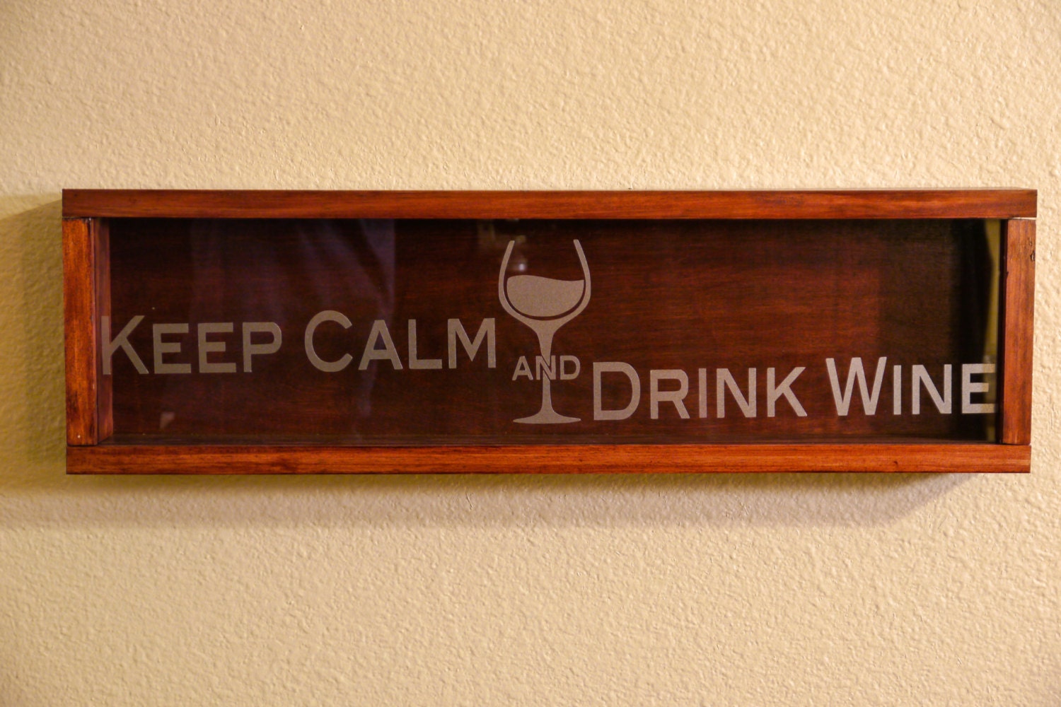 Items similar to Wine Cork Holder Handmade Shadow Box with KCDW on Etsy