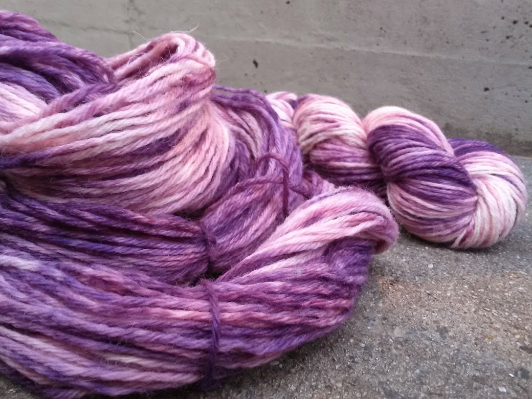Purple Haze Hand Dyed Merino Yarn Worsted 230 Yards - ReynososDyePot Purple Haze Hand Dyed Merino Yarn Worsted 230 Yards - ReynososDyePot