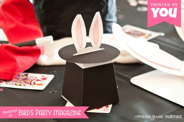 Magic Hat Favor Box : DIY Printable Rabbit in the Hat PDF - Instant Download Il_570xn