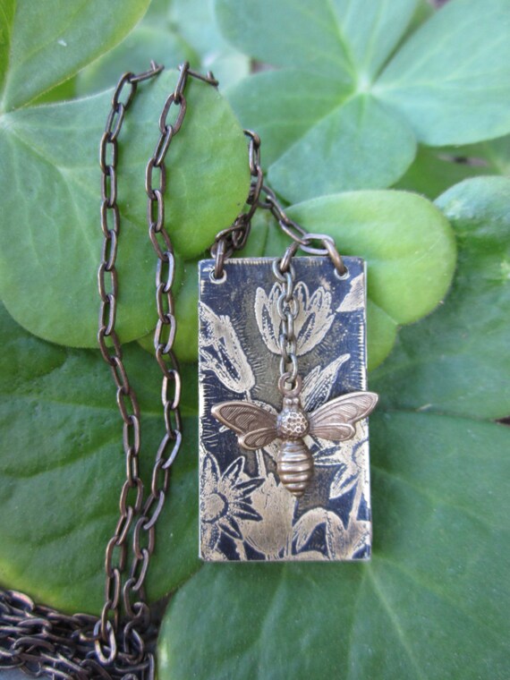 mini book booklet necklace journal necklace etched by MySistersArt