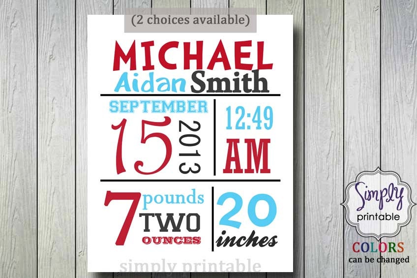Nursery Wall Print Red Aqua Il_570xn