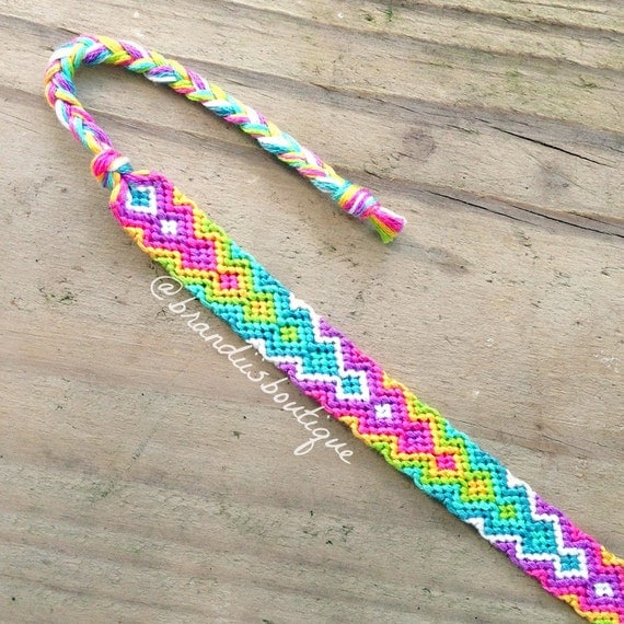 Rainbow Zig Zag Friendship Bracelet By Brandiisboutique On Etsy