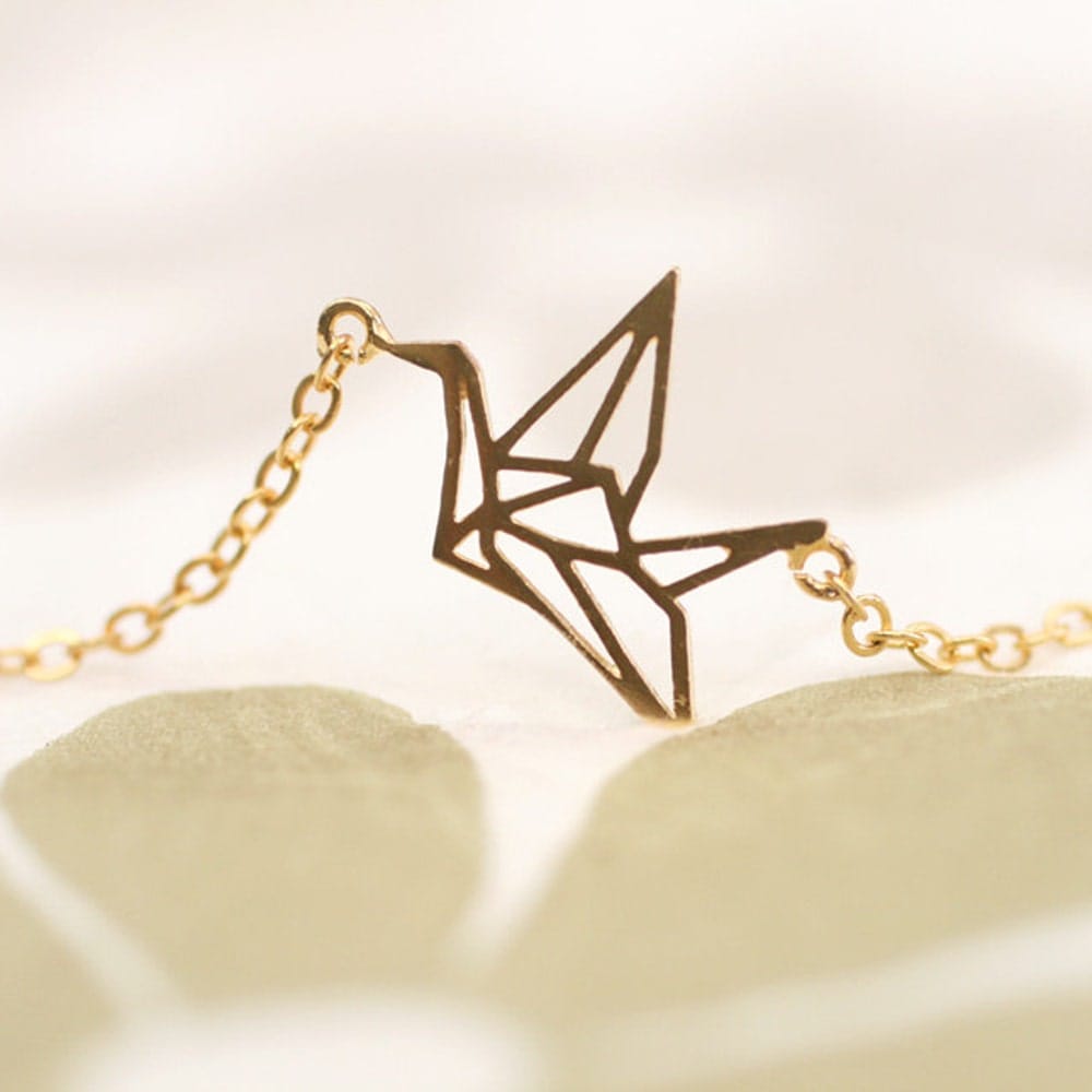 Silver Origami Crane Bracelet