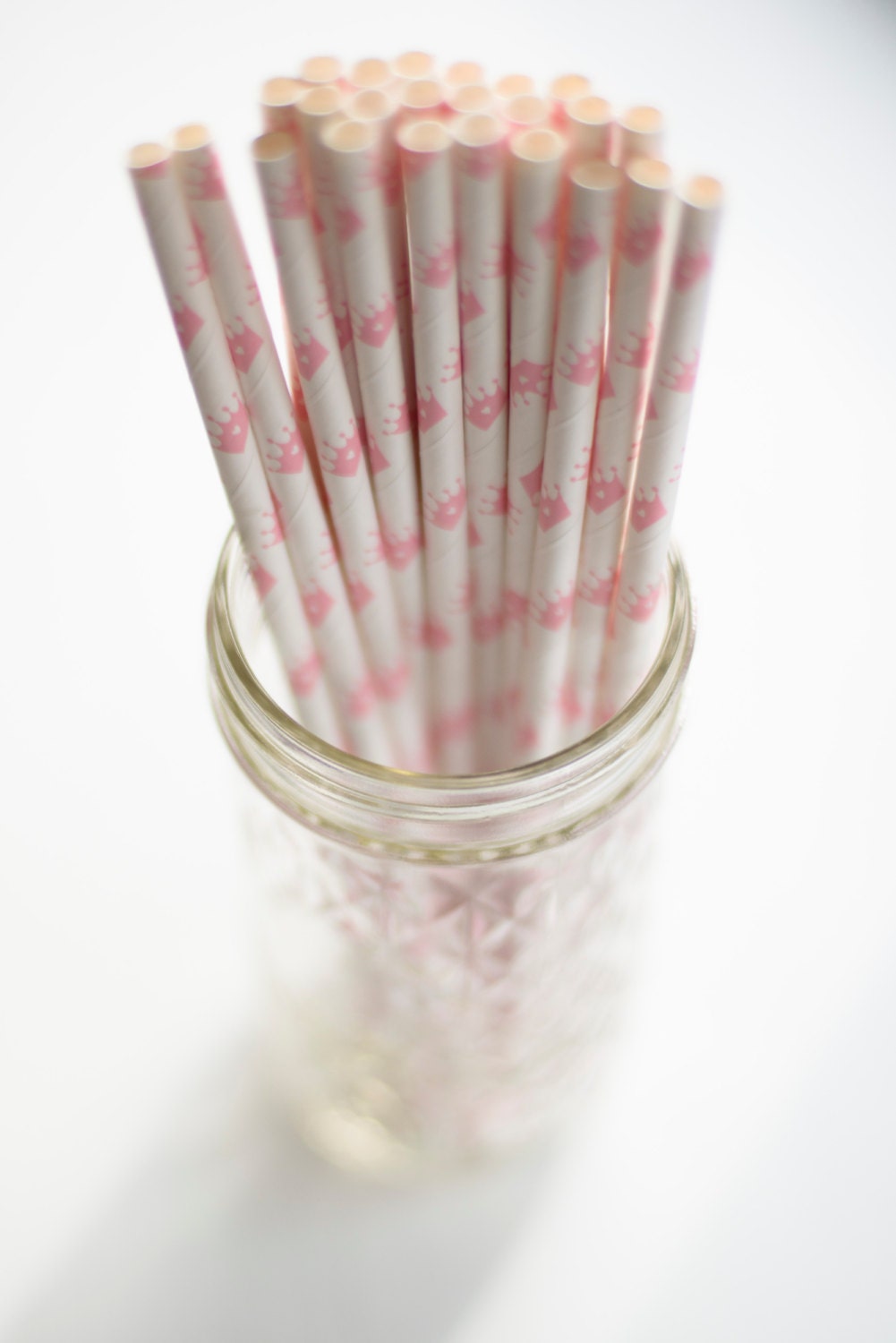 PINK CROWNS Paper Straws, 24 Pink Crown Paper Straws, Princess Party, Baby Shower, Girl Parties, Birthday