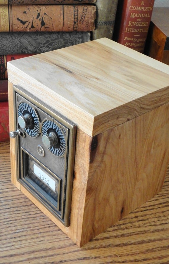 Hickory Wood Vault w/ Vintage Brass Post Office Door by ustabee