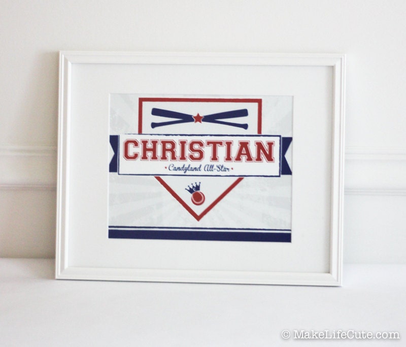 BASEBALL - Printable 8x10 Nursery Art Print - Baseball All-star Collection by Make Life Cute Il_570xn