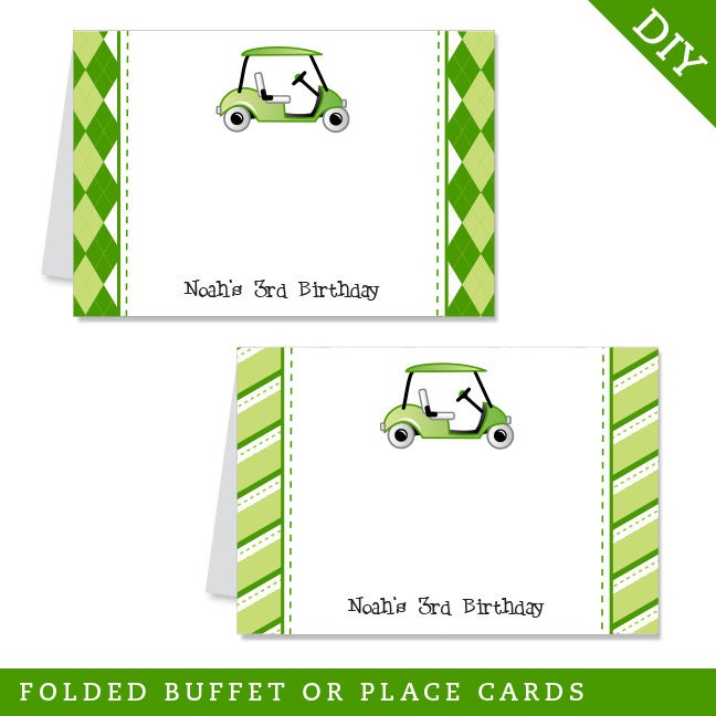 Golf Party Personalized DIY printable buffet cards by Chickabug