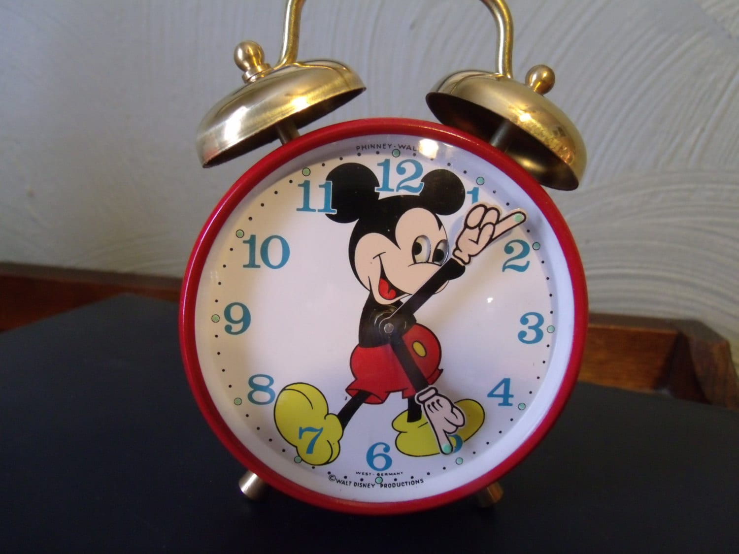 Vtg Disney Mickey Mouse Alarm Clock Wind Up by TeresasTreasuresEtc