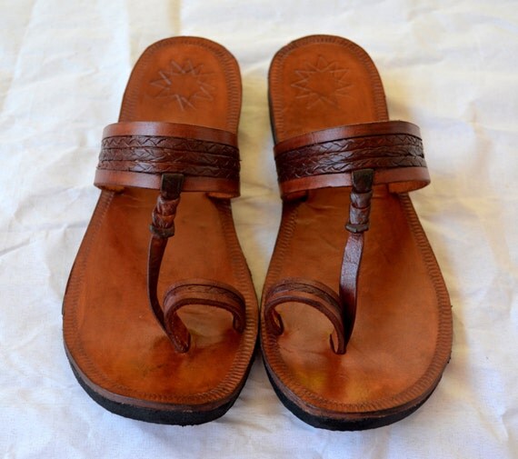 Inspired Leather Sandals BROWN -Handmade Sandals , Indian Sandals ...