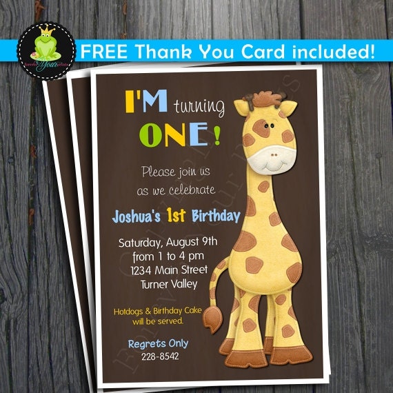 1st Birthday Invitation - FREE Thank You Card included Il_570xn