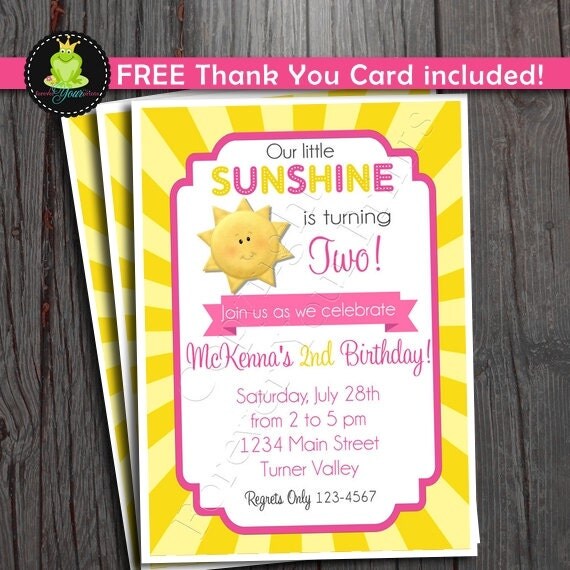Sunshine Birthday Invitation - You are My Sunshine Invitation Il_570xn