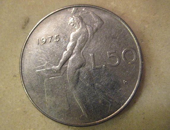 l 50 italian coin value 1977